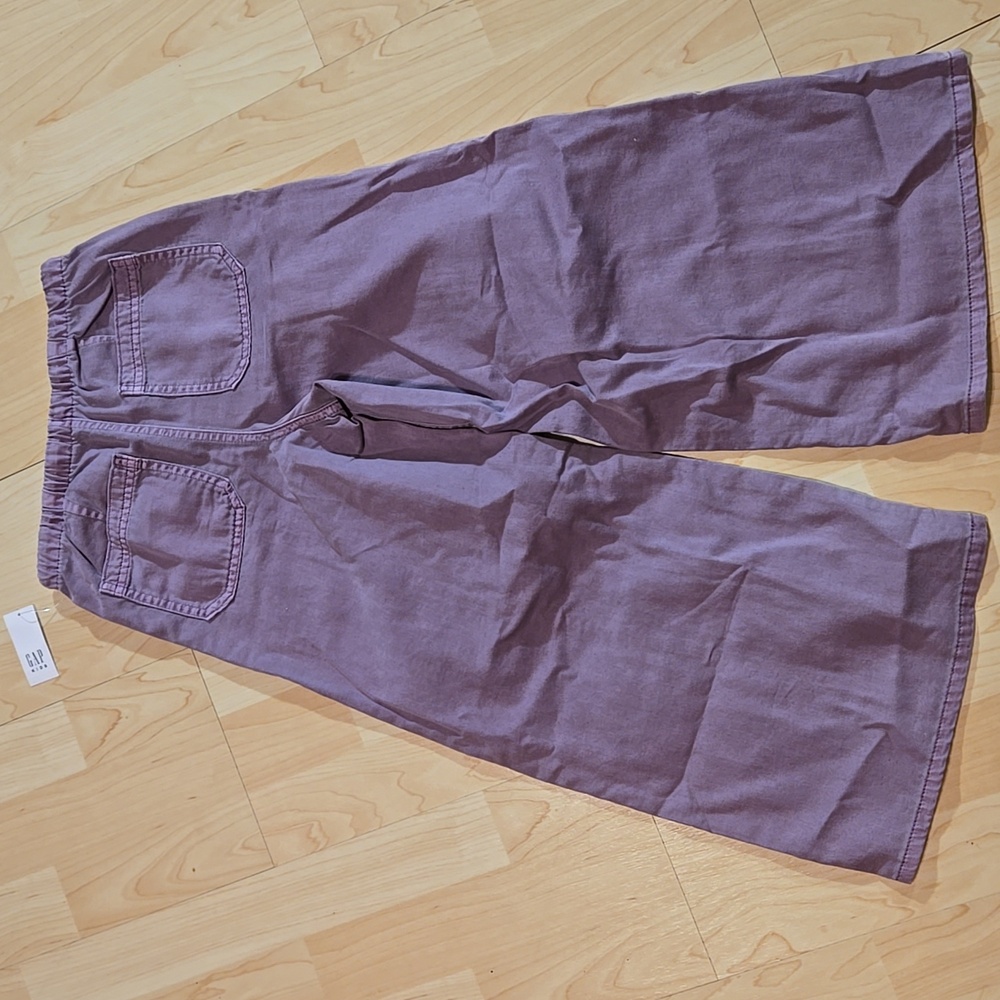 Gap Kids Purple Wide-Leg Twill Pants Drawstring Small 6-7 - Picture 10 of 12